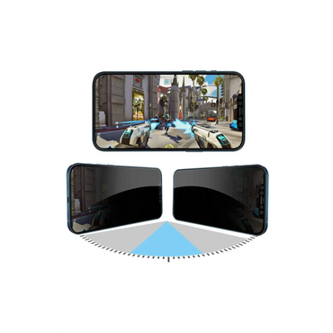 URR Apple iPhone 16 Pro 4 Way Anti Spy 360 Privacy Cam Ekran Koruyucu - Siyah