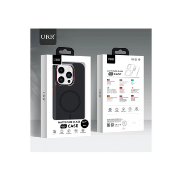 URR Apple iPhone 16 Pro Matte Pure Glass Magsafe Kapak - Siyah