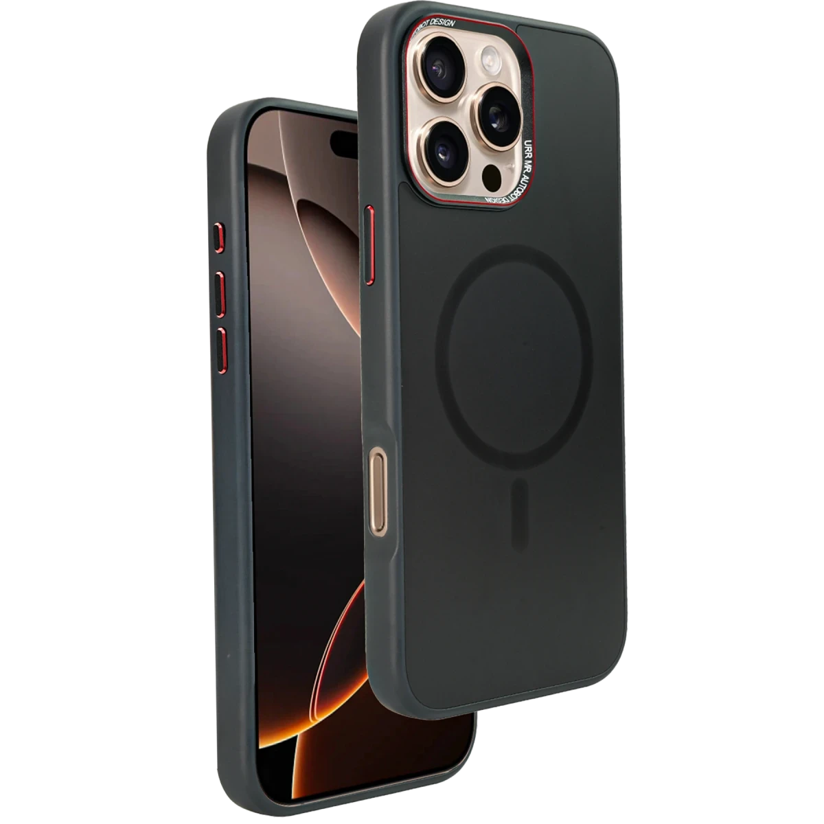 URR Apple iPhone 16 Pro Matte Pure Glass Magsafe Kapak - Siyah