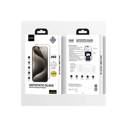 URR Apple iPhone 16 Pro Max 2.5D Antistatik Silkscreen Cam Ekran Koruyucu - Siyah