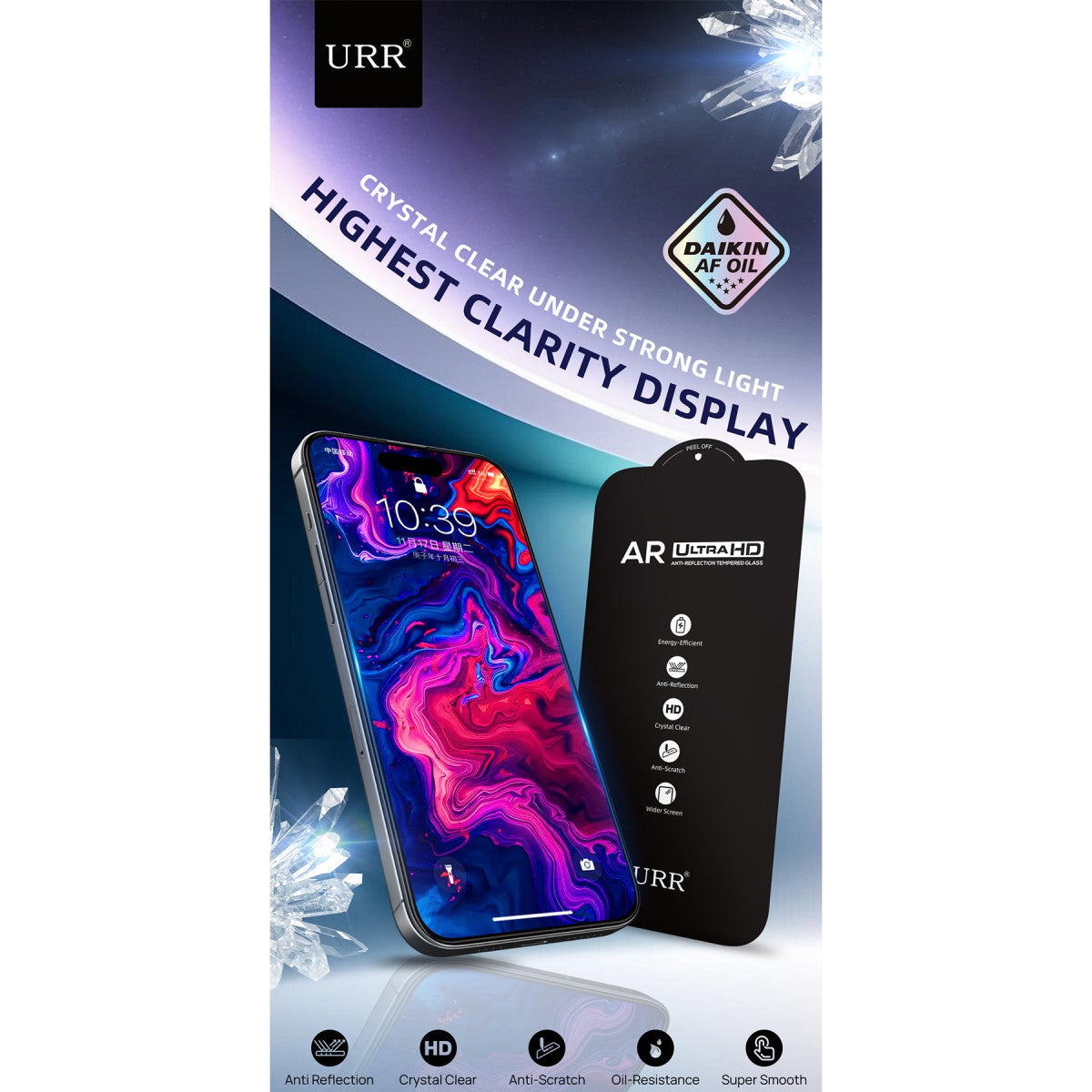 URR Apple iPhone 16 Pro Max 3D Anti Reflection AR Ultra HD Cam Ekran Koruyucu