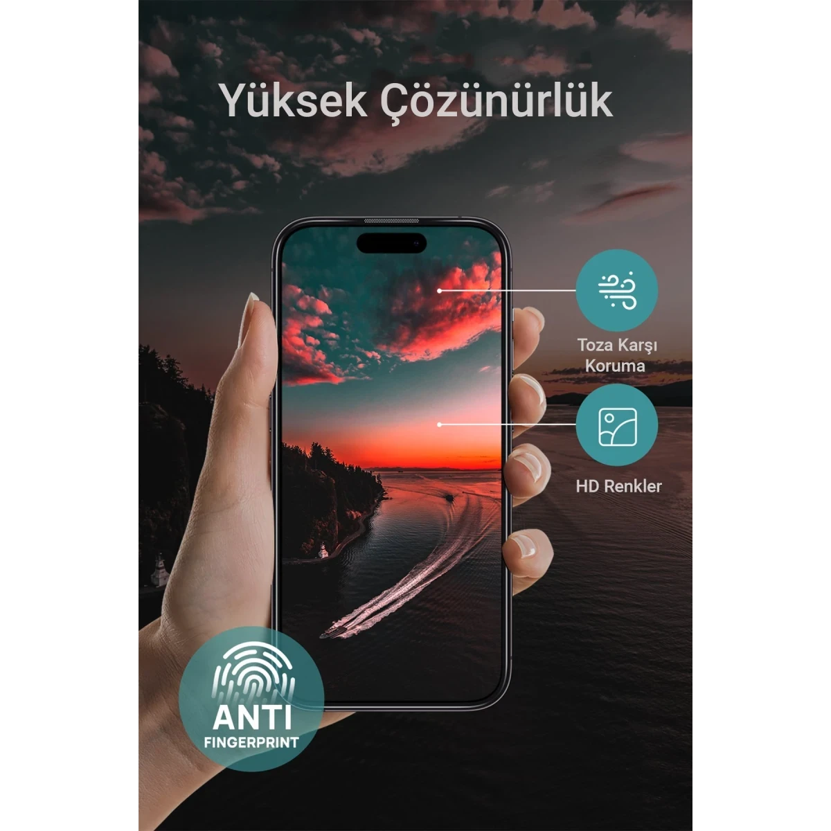 URR Apple iPhone 16 Pro Max 3D Privacy Resin Edge Cam Ekran Koruyucu - Siyah