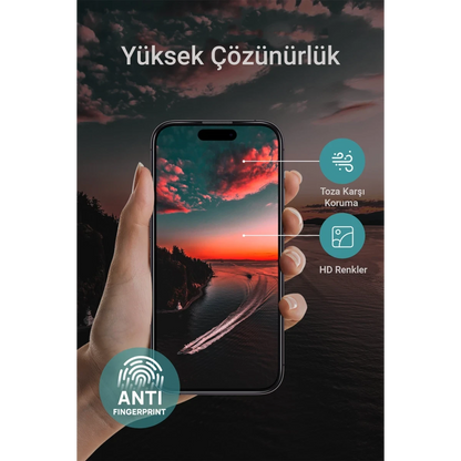 URR Apple iPhone 16 Pro Max 3D Privacy Resin Edge Cam Ekran Koruyucu - Siyah