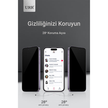 URR Apple iPhone 16 Pro Max 3D Privacy Resin Edge Cam Ekran Koruyucu