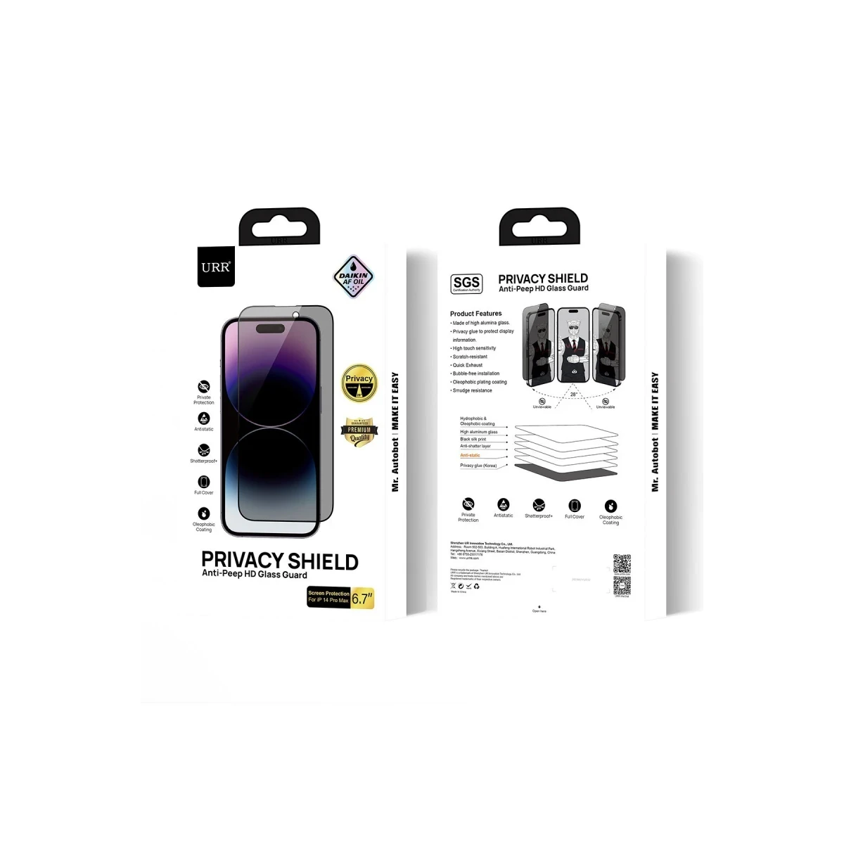 URR Apple iPhone 16 Pro Max 3D Resin Edge Cam Ekran Koruyucu - Siyah