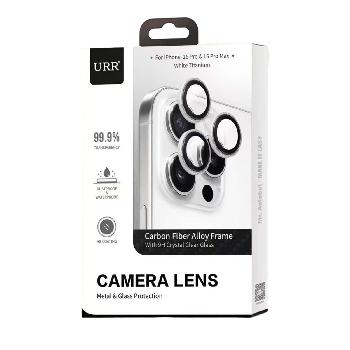 URR Apple iPhone 16 Pro Max Kevlar AR Kamera Lens Koruyucu