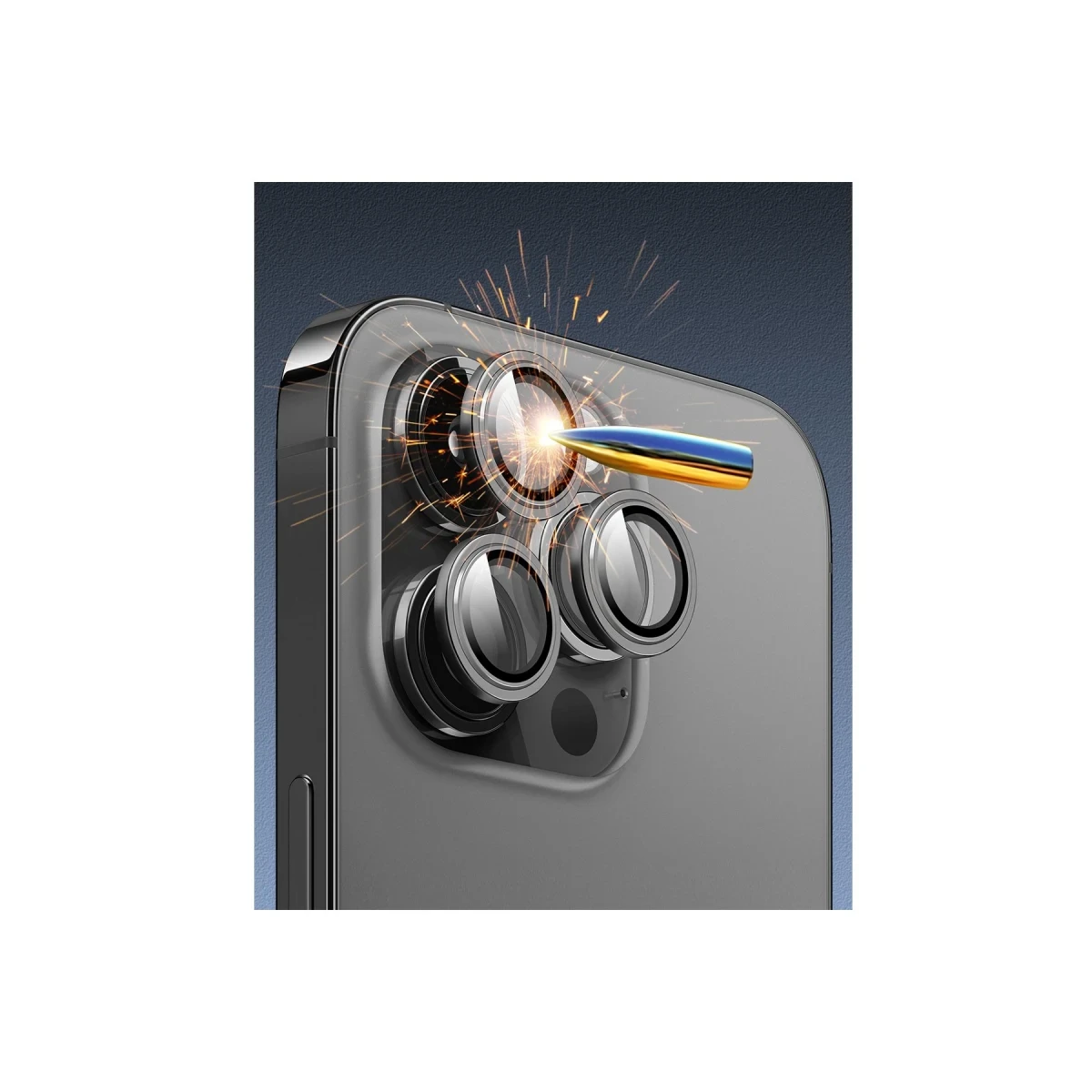 URR Apple iPhone 16 Pro Max Fan Series AR Kamera Lens Koruyucu - Gümüş