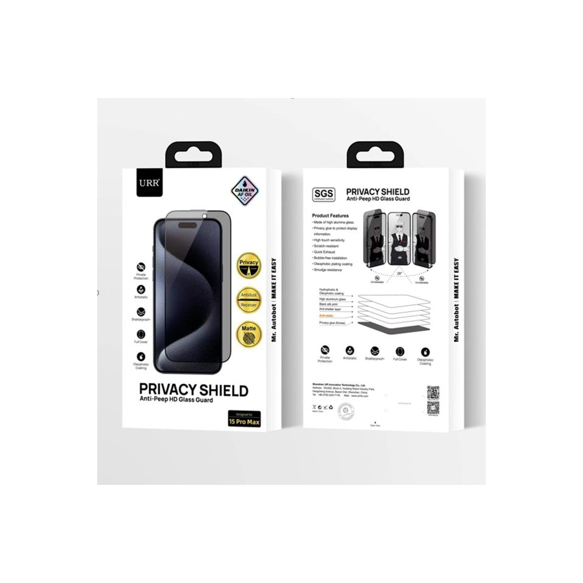 URR Apple iPhone 16 Pro Max Matte Privacy Cam Ekran Koruyucu