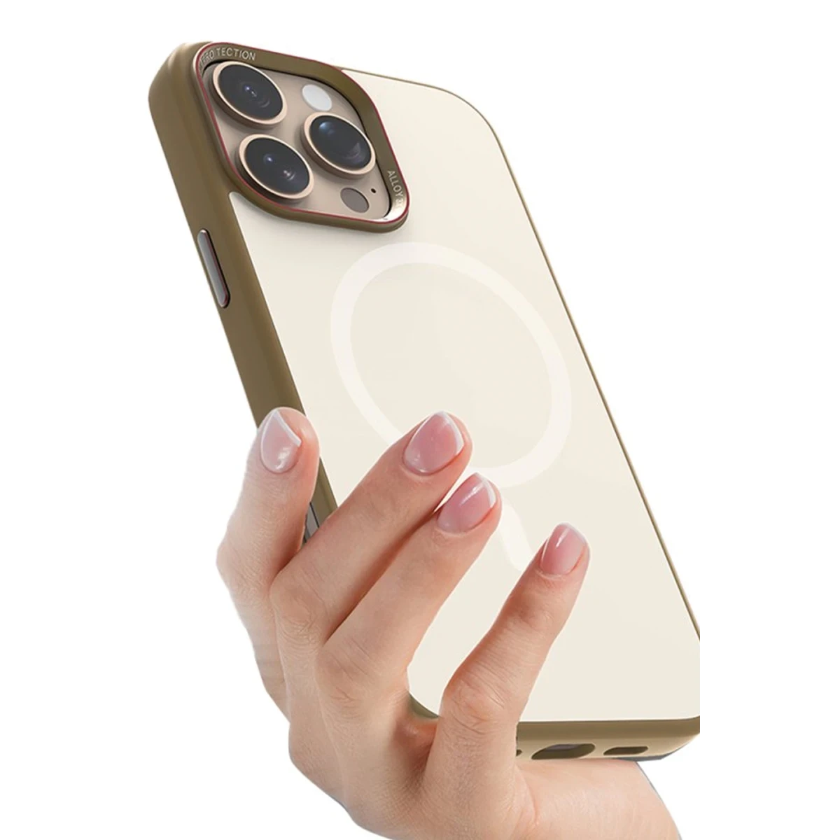URR Apple iPhone 16 Pro Max Matte Pure Glass Magsafe Kapak - Gold