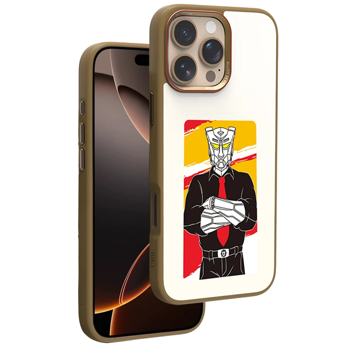 URR Apple iPhone 16 Pro Max NFC Smart Case Akıllı Kapak - Gold