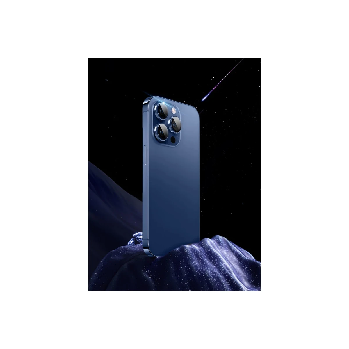 URR Apple iPhone 16 Pro Max Sapphire PVDSS Kamera Lens Koruyucu - Siyah