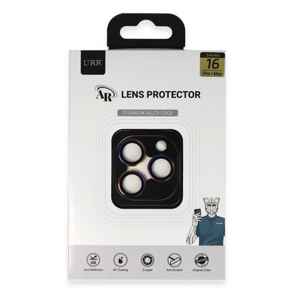 URR Apple iPhone 16 Pro Max Titanium Alloy AR Kamera Lens Koruyucu - Rainbow