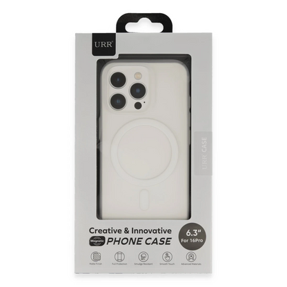 URR Apple iPhone 16 Pro Ultra Thin Matte PC Magsafe Kapak - Şeffaf