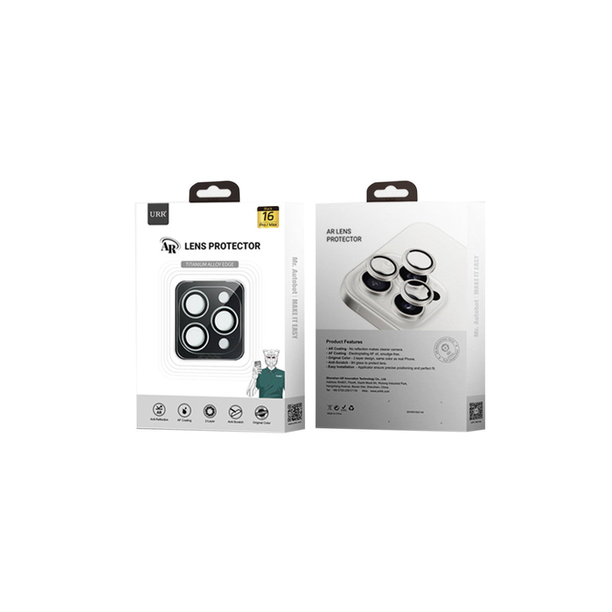 URR Apple iPhone 16 Titanium Alloy AR Kamera Lens Koruyucu