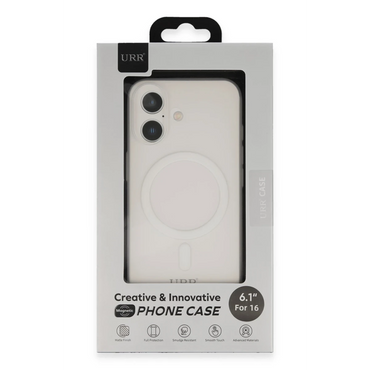 URR Apple iPhone 16 Ultra Thin Matte PC Magsafe Kapak - Şeffaf