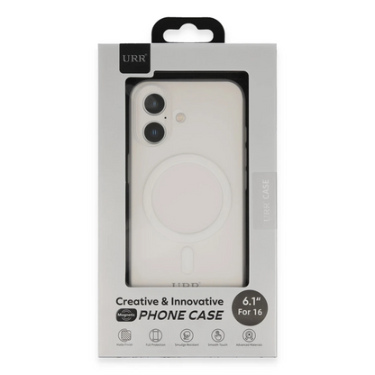 URR Apple iPhone 16 Ultra Thin Matte PC Magsafe Kapak - Şeffaf