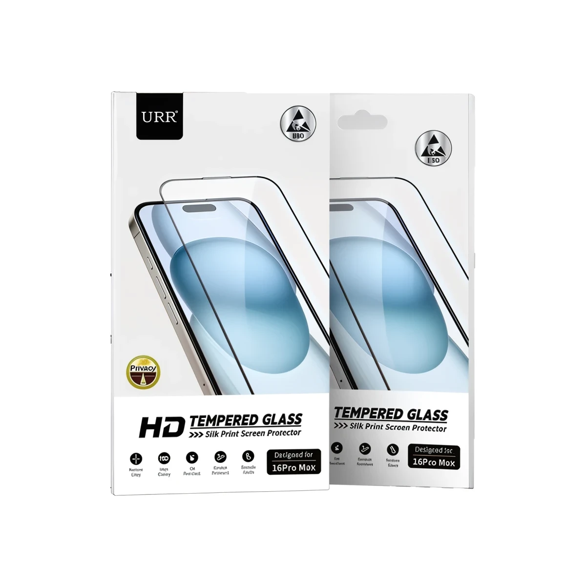 URR Apple iPhone 14 2.5D Antidust HD Privacy Cam Ekran Koruyucu - Siyah