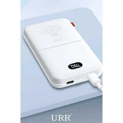 URR Multipurpose 20W 10.000 mAh Dijital Şarj Göstergeli Telefon ve Saat İçin Kablosuz Şarj Magsafe Powerbank - Siyah