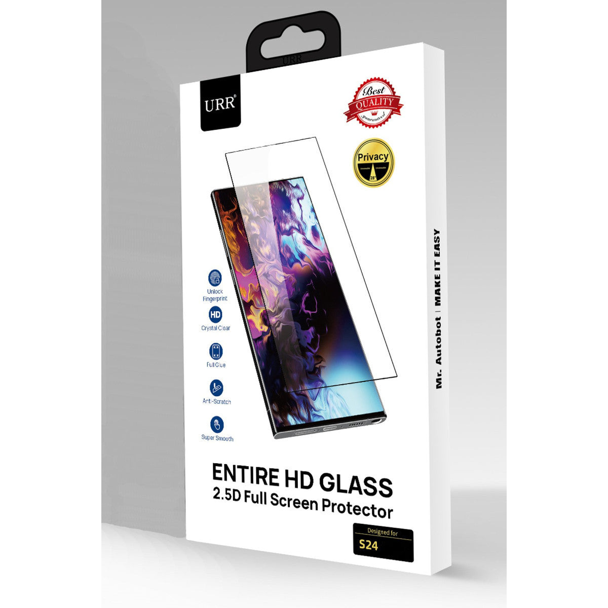 URR Samsung Galaxy S24 2.5D 20º Entire HD Privacy Cam Ekran Koruyucu