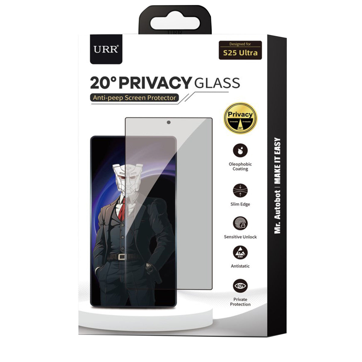 URR Samsung Galaxy S24 FE 2.5D HD 20º Privacy Cam Ekran Koruyucu