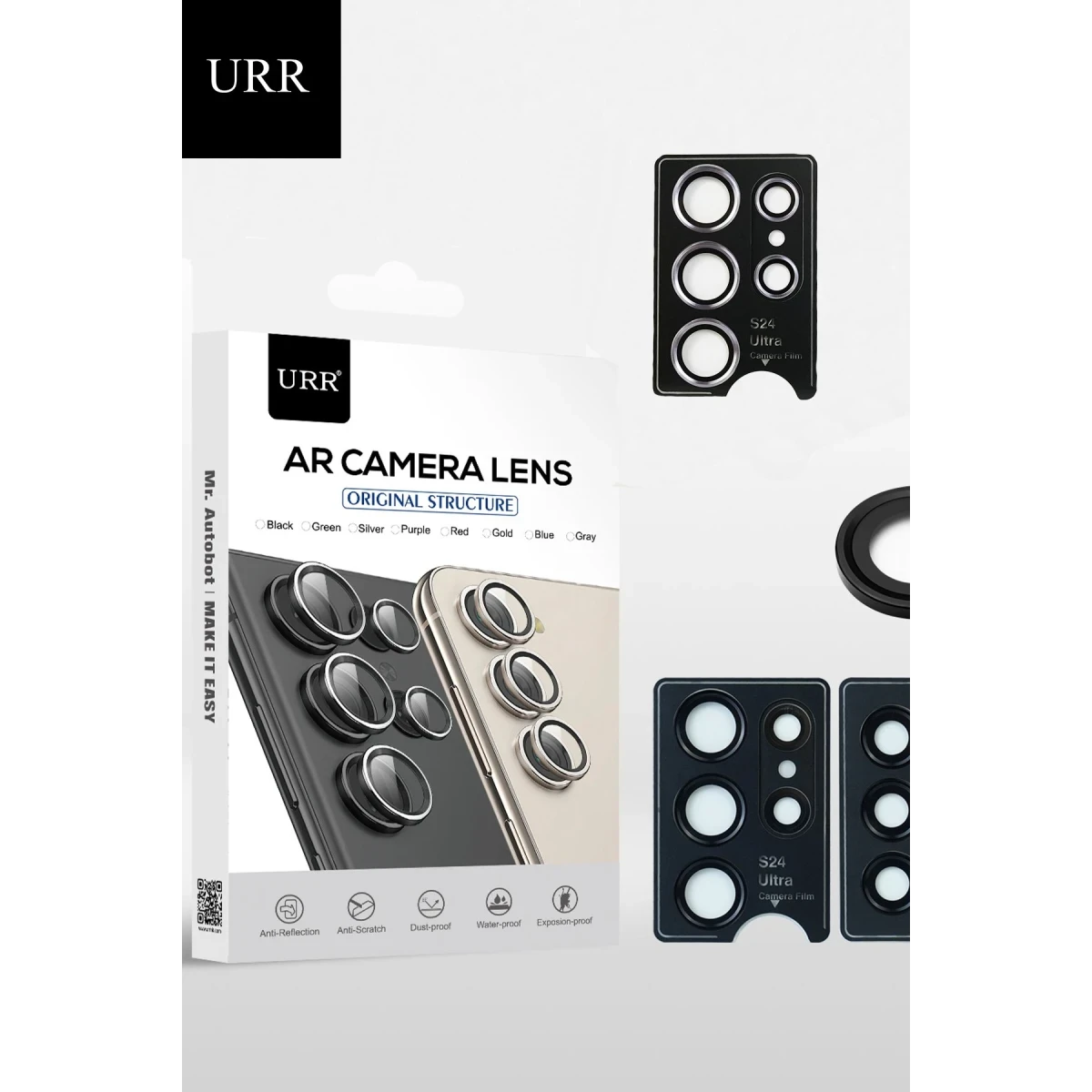 URR Samsung Galaxy S24 Ultra AR Kamera Lens Koruyucu - Titan Gri
