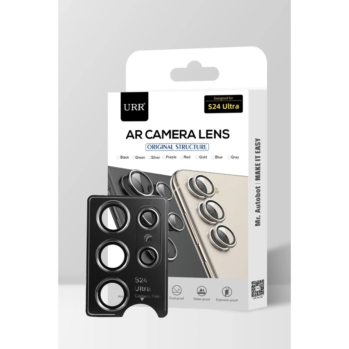 URR Samsung Galaxy S24 Ultra AR Kamera Lens Koruyucu - Titan Gri