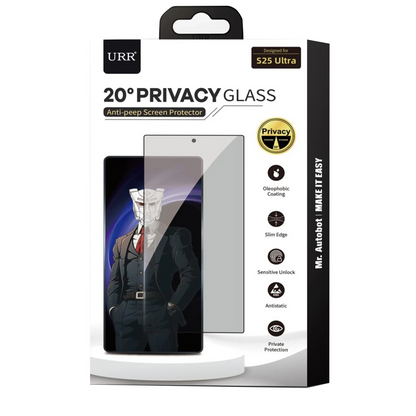 URR Samsung Galaxy S25 Plus 2.5D HD 20º Privacy Cam Ekran Koruyucu - Siyah