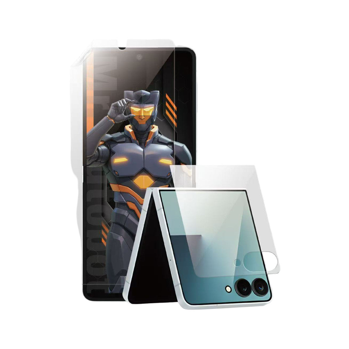 URR Samsung Galaxy Z Flip 7 Vivid 2in1 Ön Arka Ekran Koruyucu