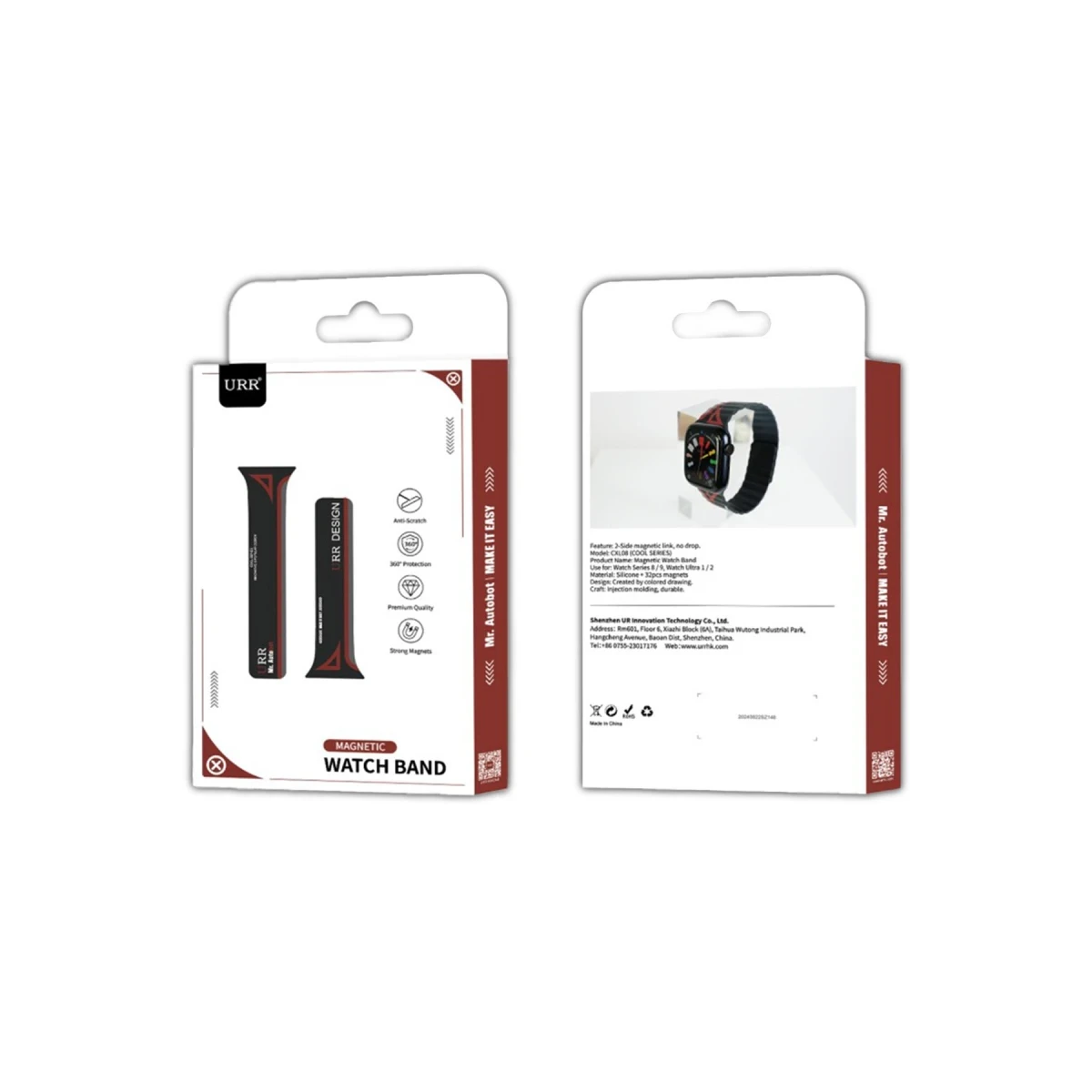 URR Apple Watch 42mm Cool Series Kordon - Siyah