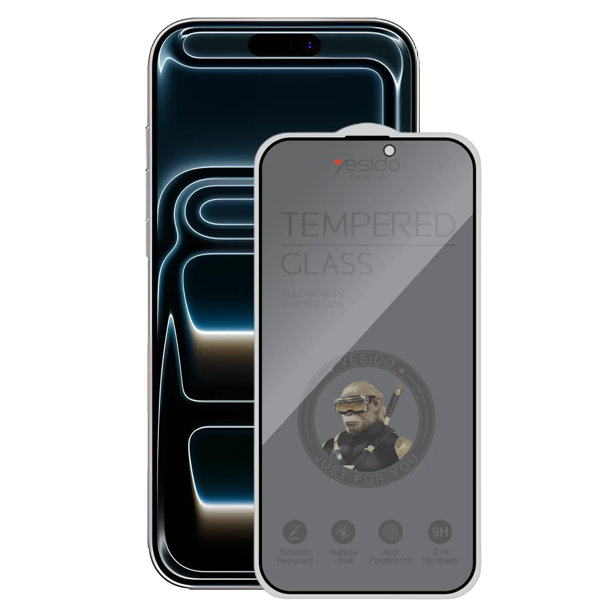 Yesido Apple iPhone 17 Pro Max TG27 Hayalet Cam Ekran Koruyucu - Siyah