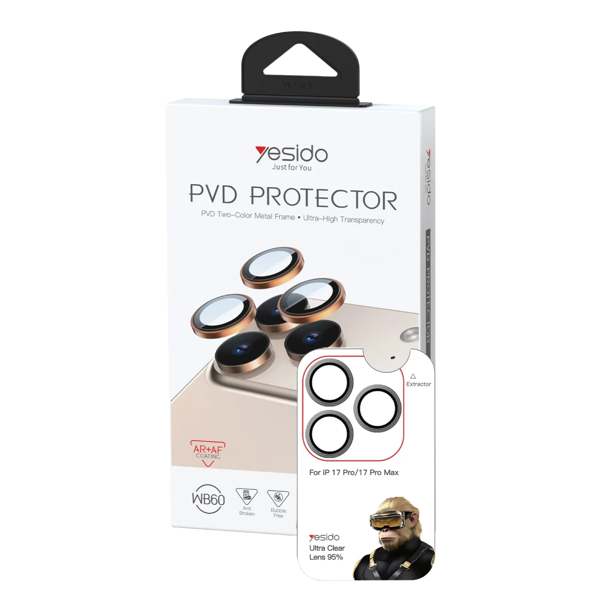 Yesido Apple iPhone 17 Pro Max WB60 Metal Kamera Lens - Gri
