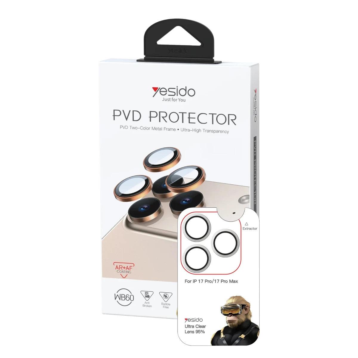Yesido Apple iPhone 17 Pro Max WB60 Metal Kamera Lens - Gümüş