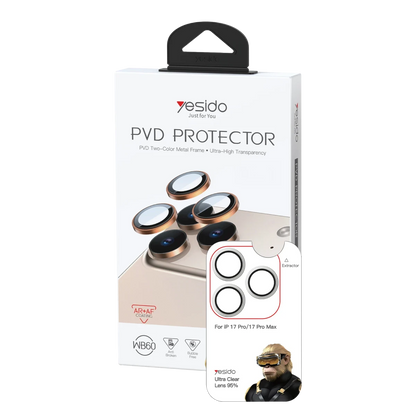 Yesido Apple iPhone 17 Pro Max WB60 Metal Kamera Lens - Gümüş
