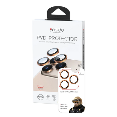 Yesido Apple iPhone 17 Pro Max WB60 Metal Kamera Lens - Turuncu