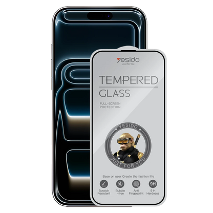 Yesido Apple iPhone 17 Pro TG26 Ultra Clear HD Cam Ekran Koruyucu - Siyah
