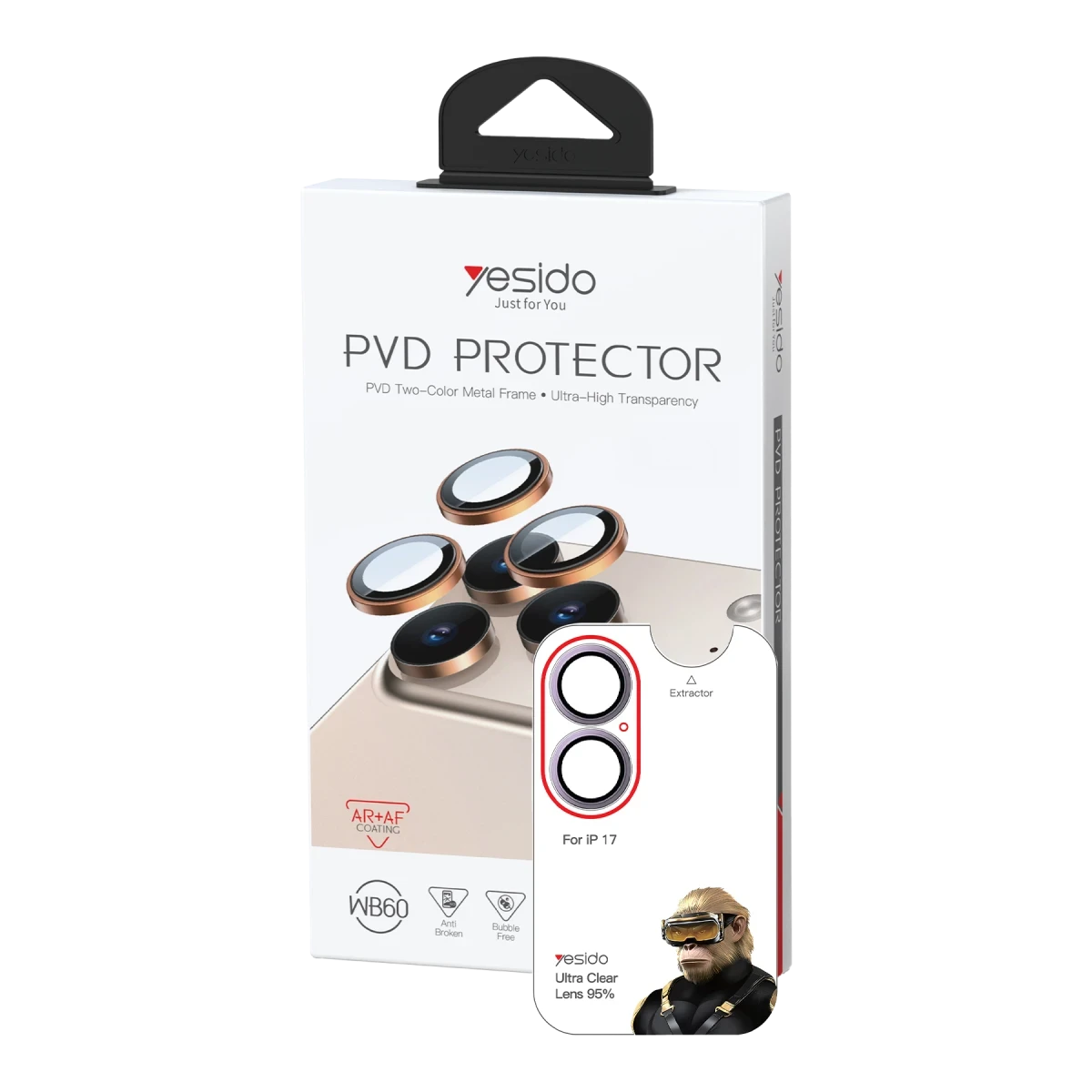 Yesido Apple iPhone 17 WB60 Metal Kamera Lens - Mor
