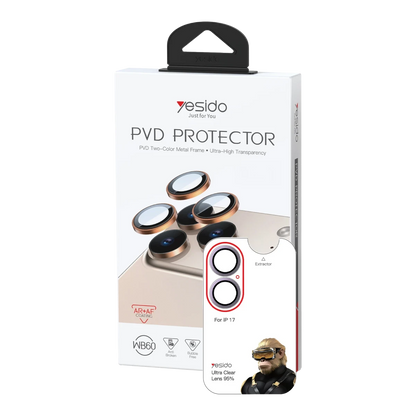 Yesido Apple iPhone 17 WB60 Metal Kamera Lens - Mor
