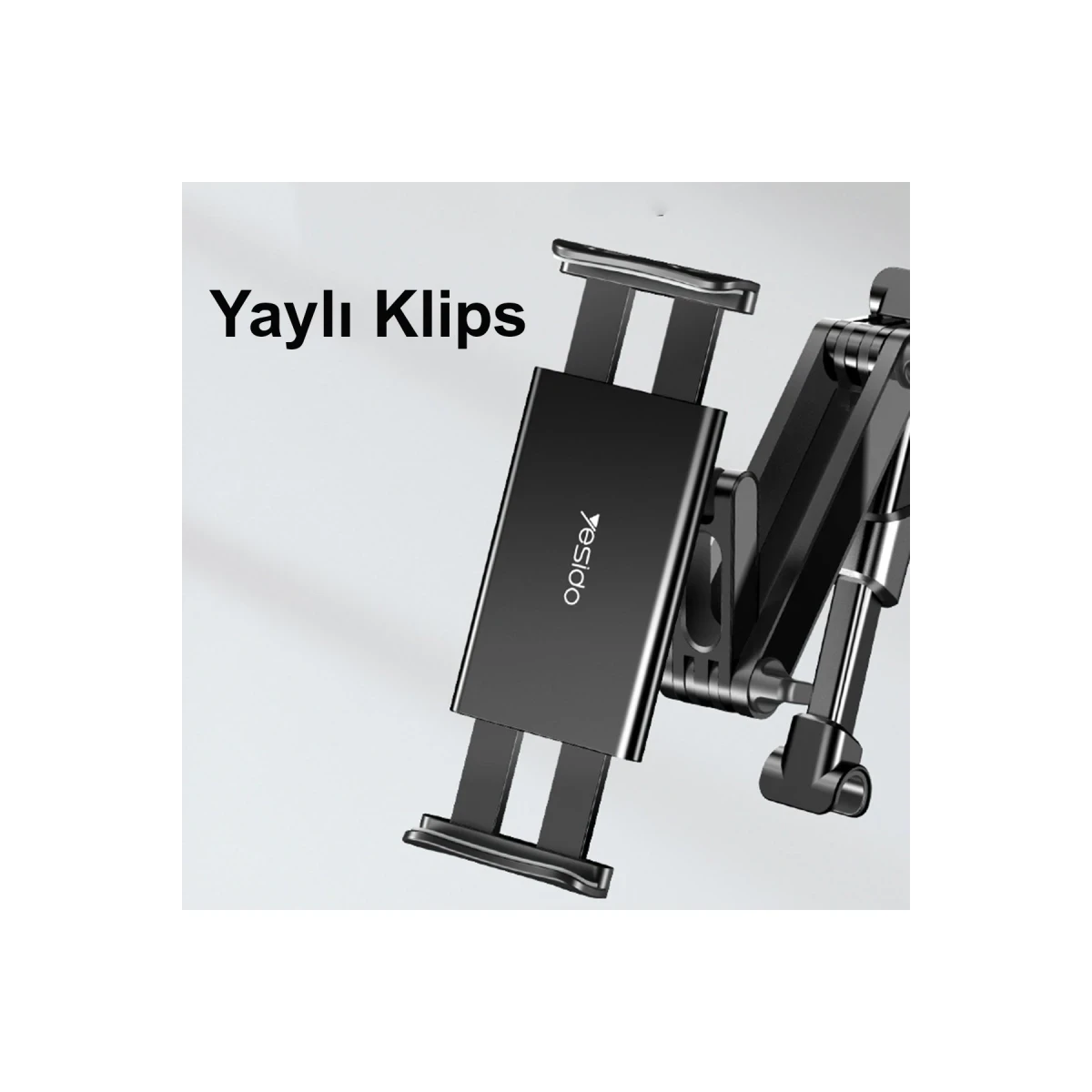 Yesido C117 360 Derece Ayarlanabilir Klipsli Koltuk Arkası Telefon Tablet Tutucu - Siyah