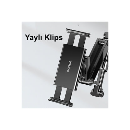 Yesido C117 360 Derece Ayarlanabilir Klipsli Koltuk Arkası Telefon Tablet Tutucu