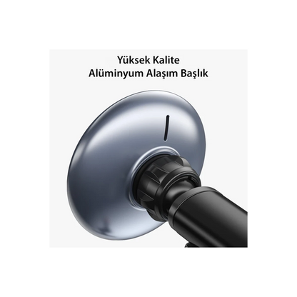 Yesido C132 15W Kablosuz Şarjlı Mıknatıslı Vantuzlu Ayarlanabilir Magsafe Araç Tutucu - Siyah