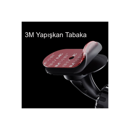Yesido C153 2in1 Izgara Klipsli ve Yapışkanlı 360 Derece Ayarlanabilir Manyetik Magsafe Araç Tutucu - Siyah