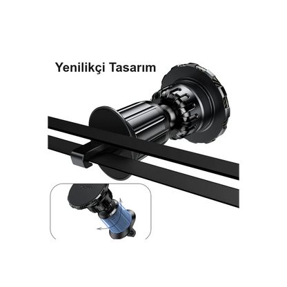 Yesido C154 Izgara Klipsli Manyetik Magsafe Araç Tutucu - Siyah