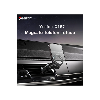 Yesido C157 Ayarlanabilir Izgara Klipsli Manyetik Magsafe Araç Tutucu - Siyah