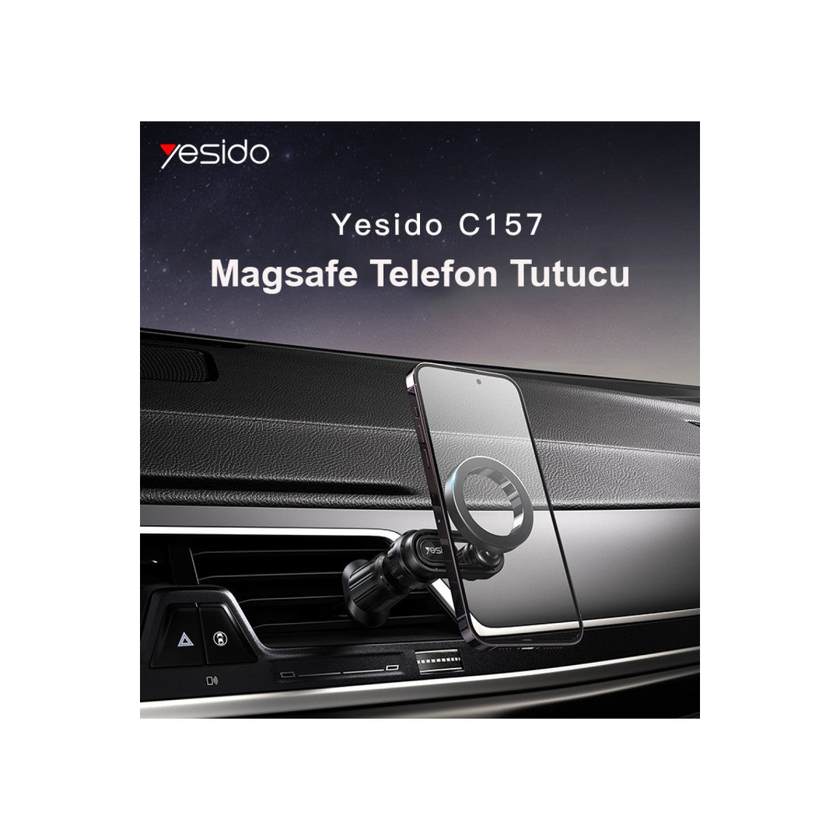 Yesido C157 Ayarlanabilir Izgara Klipsli Manyetik Magsafe Araç Tutucu