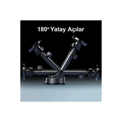 Yesido C158 2in1 Izgara Klipsli ve Vantuzlu 360 Derece Ayarlanabilir Manyetik Magsafe Araç Tutucu - Siyah