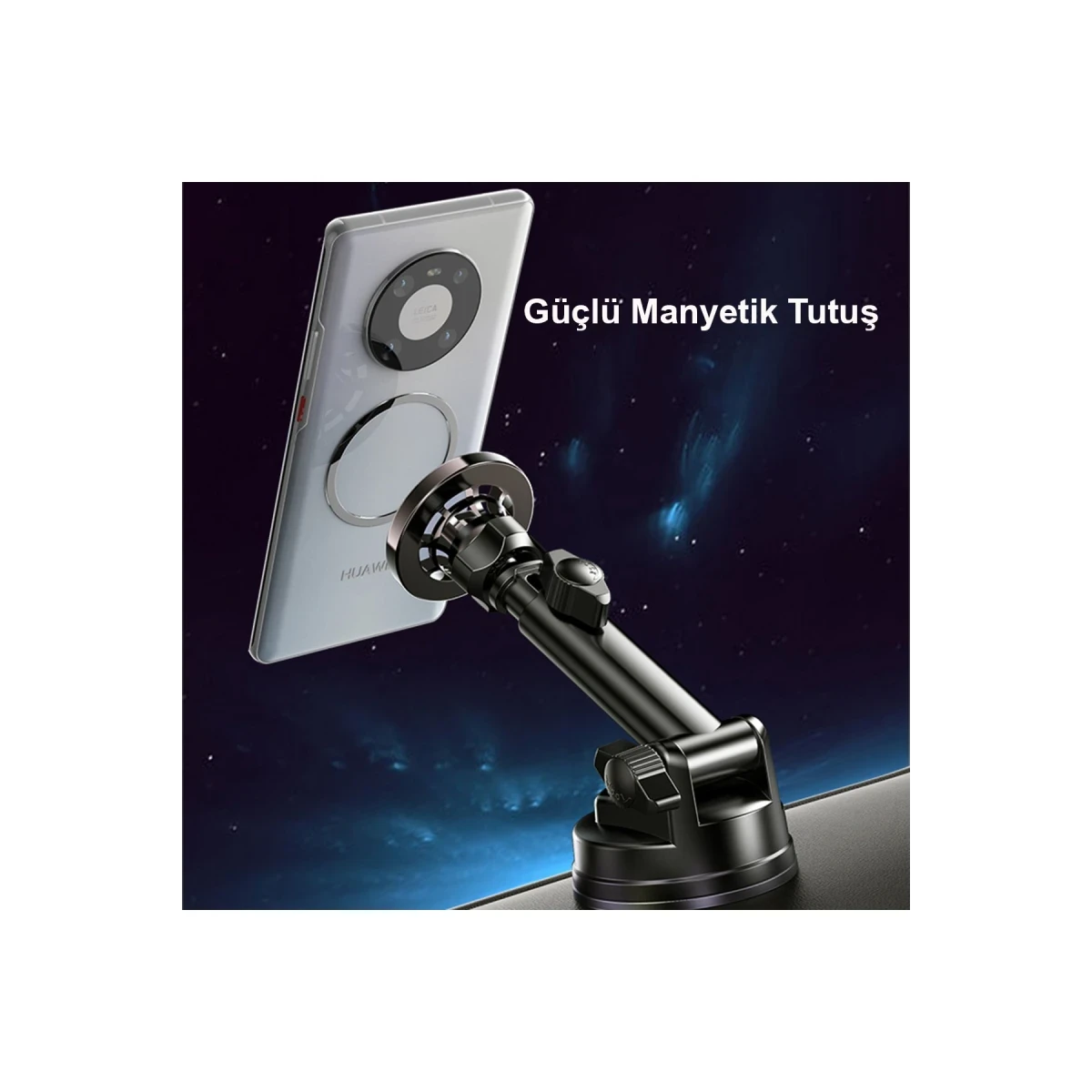 Yesido C158 2in1 Izgara Klipsli ve Vantuzlu 360 Derece Ayarlanabilir Manyetik Magsafe Araç Tutucu - Siyah