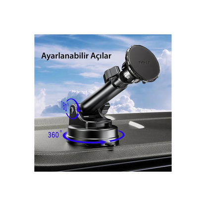 Yesido C160 360 Derece Ayarlanabilir Vantuzlu Manyetik Magsafe Araç Tutucu - Siyah