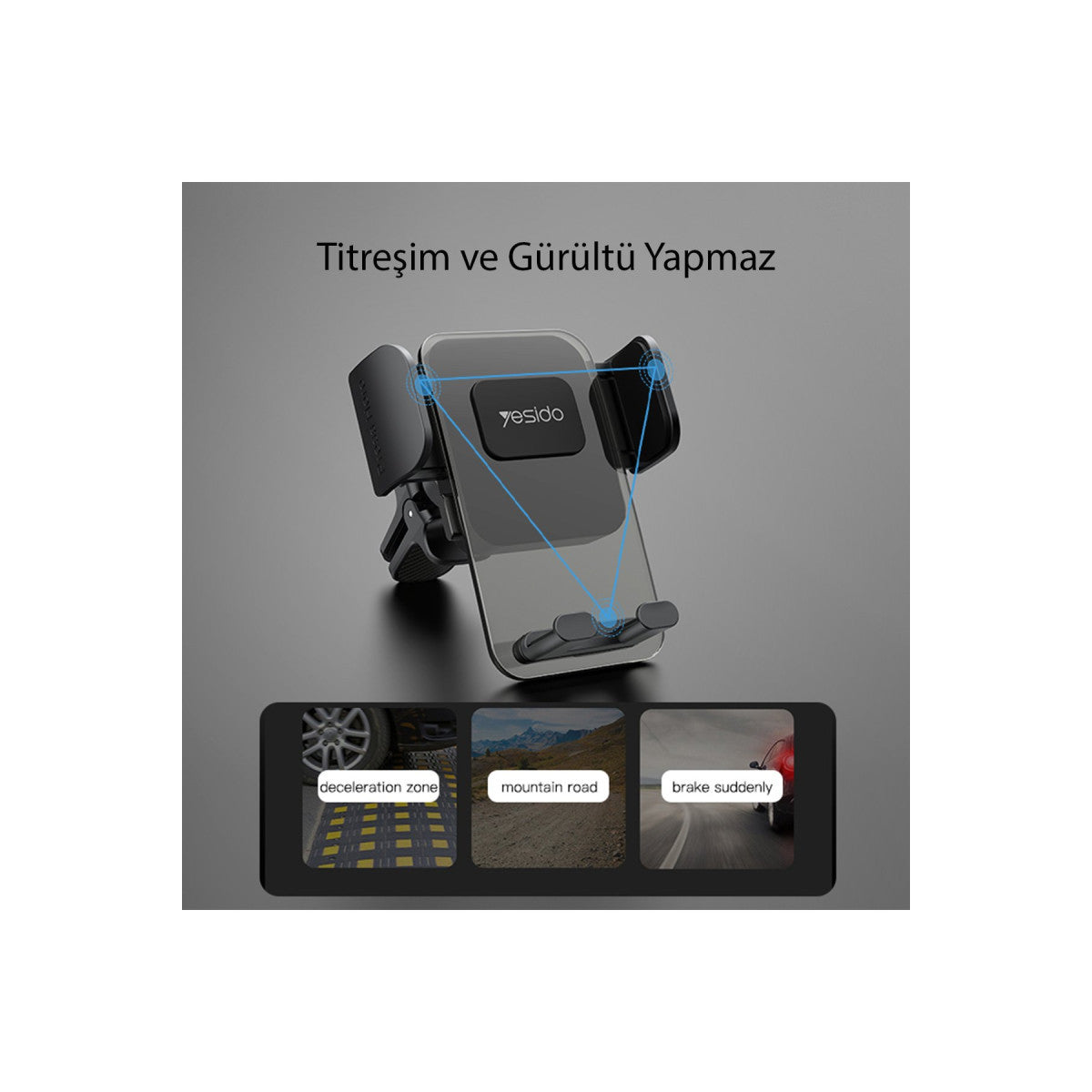 Yesido C163 Izgara Klipsli 360 Derece Ayarlanabilir Araç Tutucu