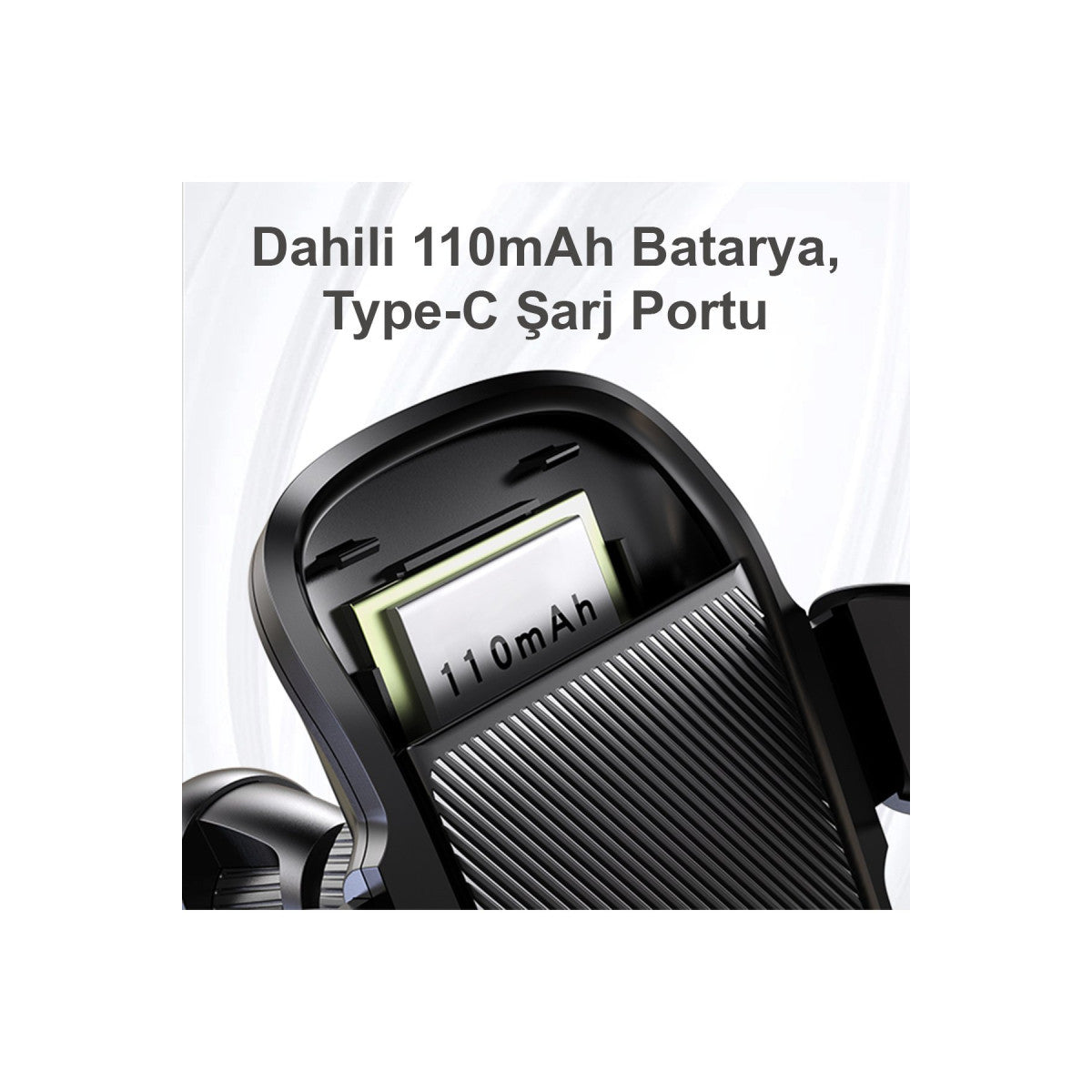 Yesido C164 Izgara Klipsli Güneş Enerji Panelli 110mAh Bataryalı 180 Derece Ayarlanabilir Kablosuz Şarjlı Araç Tutucu