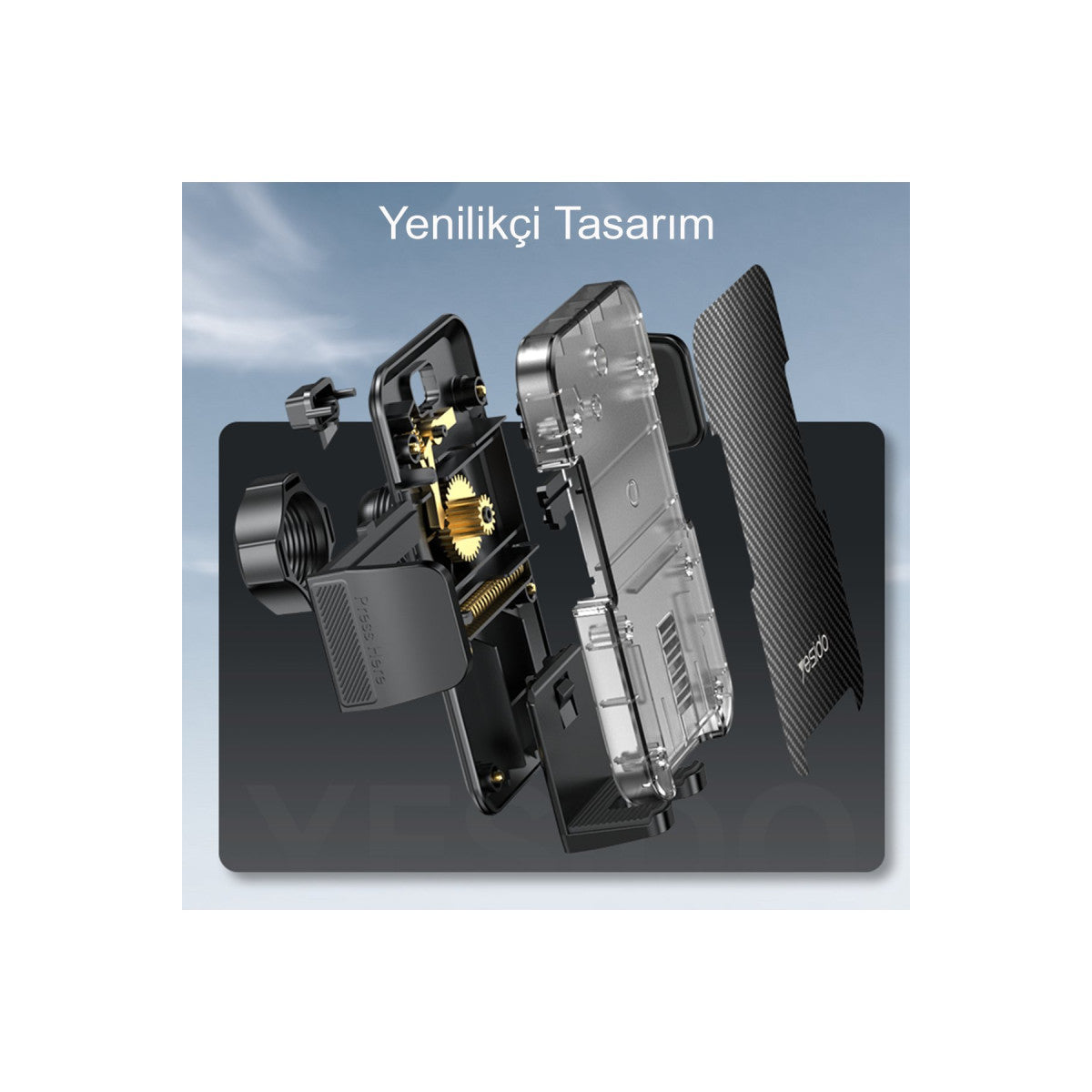 Yesido C173 Yapışkanlı 360 Derece Ayarlanabilir Araç Tutucu